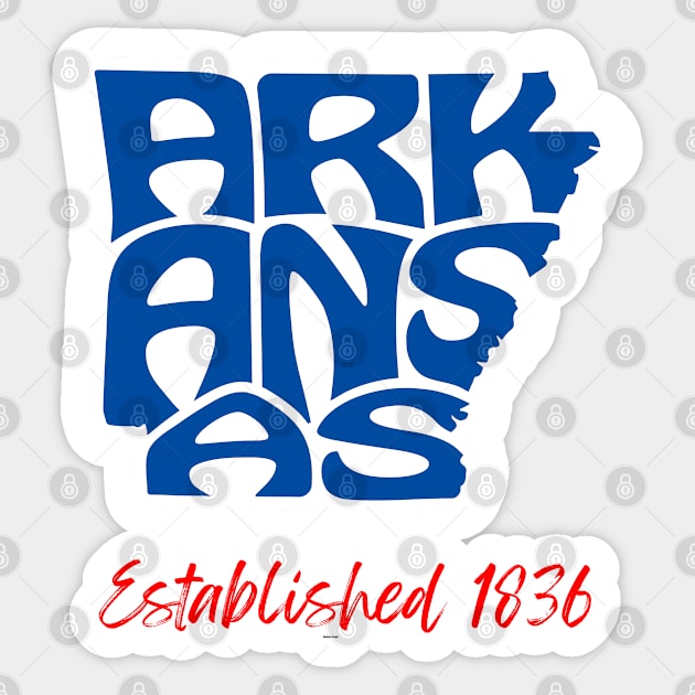 Arkansas Established 1836 Sticker by Twisted Teeze 